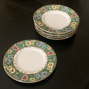 Bob Timberlake “Velvet Faces” Pansy Saucer Plates only- Set of 5